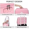 BALEINE Fireproof Document Box with Lock, Portable Fireproof Document Bag Waterproof Fire Proof File Boxes for Documents, File Organizer Box for Important Paperwork (Pink, 15''x11''x4'')