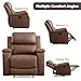 CANMOV Leather Recliner Chair, Classic and Traditional Manual Recliner Chair with Overstuffed Arms and Back, Manual Single Sofa with Concealed Cup Holders,Nut Brown