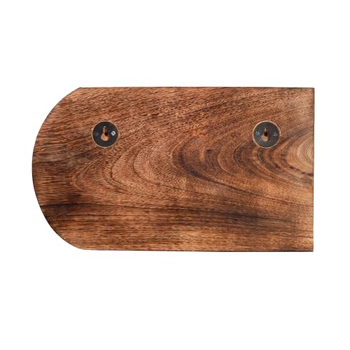 Image of AAKRITI ART CREATIONS Key Holder, Delphy Key Hanger with Fish Motif and Beautiful Artwork | Rustic Wooden Wall Organizer with 5 Hooks | Storage Shelf for Keys, Hats | Multifunctional Entryway Decor