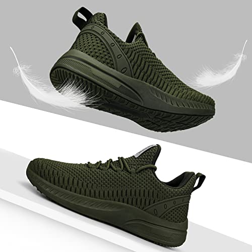 Feethit Women Tennis Running Shoes Walking Shoes Lightweight Casual Sneakers For Travel Gym Work Woman Waitress Nurse Olive Green #TOP4