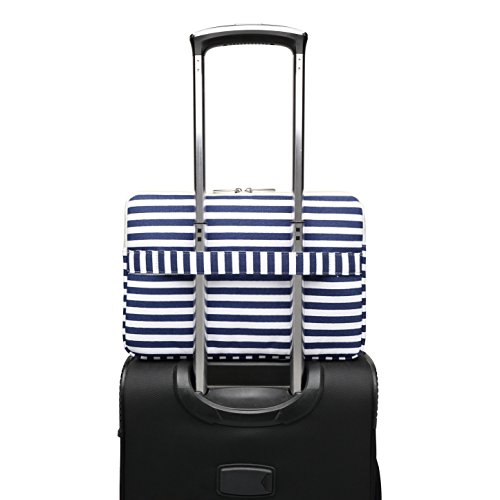 Canvaslife Breton Stripe Pattern 360 Degree Protective 13 inch Canvas Laptop Sleeve with Pocket 13 Inch 13.3 Inch Laptop Case