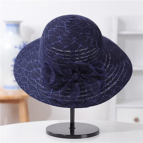 Chapeau de soleil d'église haut de gamme pliable avec grand nœud chic