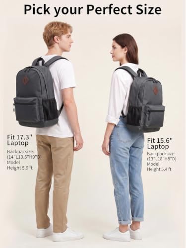 DKVULT Grey Backpack for Women Men, Casual School Backpack Teen Boys and Girls,15.6 Inch Laptop Bookbag for College High School Teenage Back to School Gifts — view 5