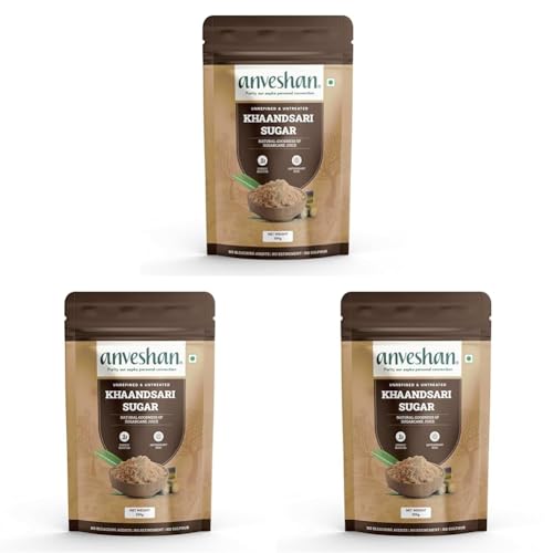 Image of Anveshan Artisanal Khaandsaari Sugar- 500g | 100% Natural, Sulphur-Free & Handcrafted from Sun-Dried Sugarcane | Low GI, Mineral-Rich, Gut-Friendly Sweetener for Tea, Desserts, Baking & Daily Use