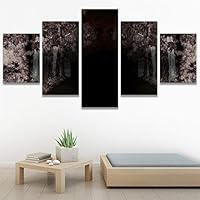 SIGNWIN 5 Panel Canvas Wall Art Modern Art Expressive Forest Multicolor Photography Romantics Scenic for Home Decorations Ready to Hang - 60