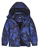 UMMTOM Boys Waterproof Ski Jacket Warm Winter Fleece Snow Coat Kids Outdoor Hooded Snowboard Jacket (Superior Blue,4-5)
