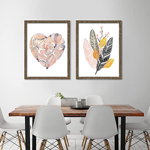 24X36 Poster Frames 2 Pack Rustic Brown Distressed Frame 36X24 Picture Frame Set For Wall With Plexiglass Cover Ready To Hang #TOP6