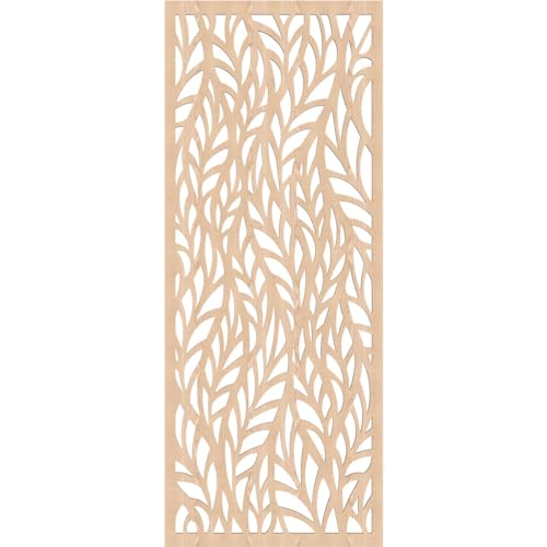 Image of Ortonville Decorative Pierced Fretwork Wood Wall Panels, 23 3 /8 inchW x 59 3 /8 inchH x 3 /8 inchT, Red Oak