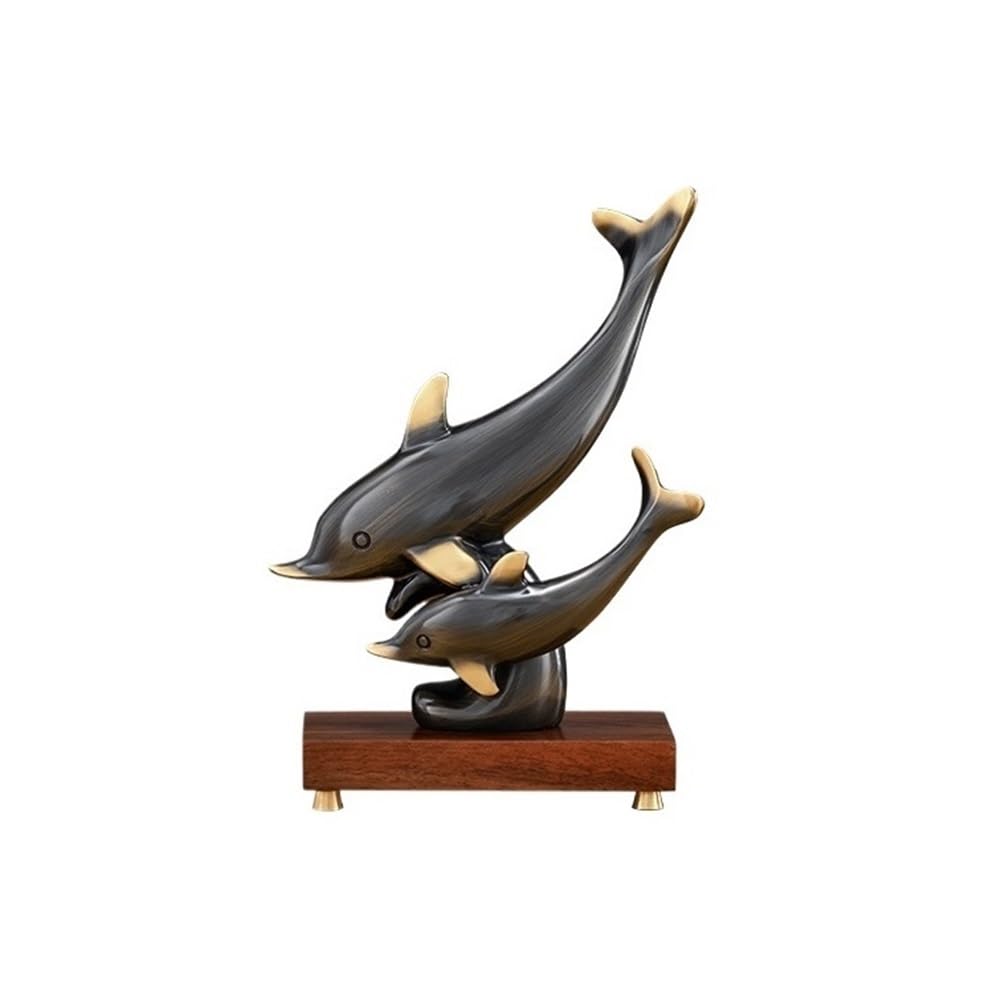 Statue dauphin en cuivre : sublimez un meuble de salon vide