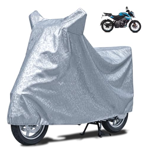Image of FABTEC Waterproof Bike Body Cover Compatible with Bajaj Pulsar NS125, A2 (Silver)
