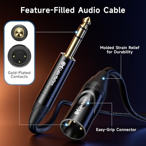 Cable Matters 6.35mm (1/4 Inch) Short TRS to XLR Cable - 3ft, Male to Male XLR to TRS Cable, Black – Not for Microphone Use