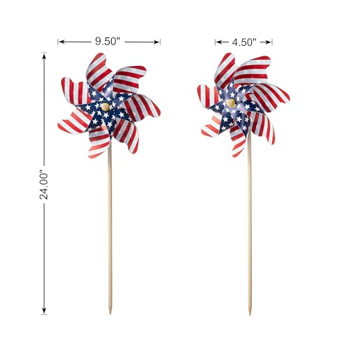 Éoliennes réfléchissantes 4 juillet avec drapeau américain - 4
