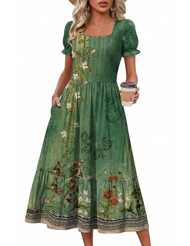 Zeagoo Dresses for Womens Summer Dress Casual Midi Dress Short