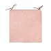 JLWM Coussin De Chaise Couleur Unie Imitation Lin, Coussins De Chaises pour Chaise De Salle à Manger Sol Galette De Chaise avec des Liens Quatre Saisons Lavable-Rose-40x40cm
