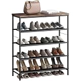 Dazioter Zapatero organizador de metal de 5 niveles con tablero de MDF industrial y laminado para entrada, 5 niveles)