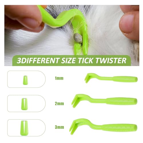 Kit de ferramentas de remoção de carrapatos, 7 peças de removedor de carrapatos de plástico, incluin