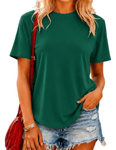 Womens Casual Tops Short Sleeve Loose Fit Athletic Travel Active Shirt - image 1