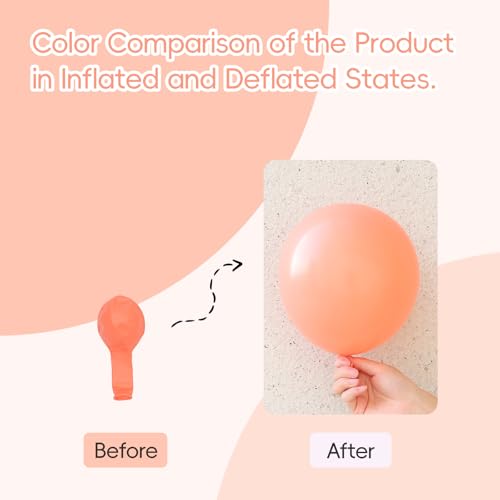 Image of Peach Balloons 12 inch, Peach Latex 50pcs Party Balloons | Baby Shower, Bridal Shower, Wedding, Birthday Party Decorations
