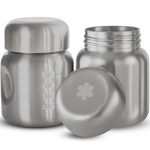 Pair of 2 Stainless Steel Breastmilk Pumping & Storage Bottle: 5+oz Breast Milk Bottle for Collection and Feeding Leakproof Dishwasher-Friendly Fits w speCtra Philips Avent Cimilre