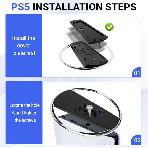 Zorplex Soporte Vertical para Consola PS5/PS5 Pro,aleación de zince&ABS Accesorios de PlayStation 5, Compatible para PS5 (Disco y Edición Digita) l, con Base Antideslizante y Tornillo - imagen 5