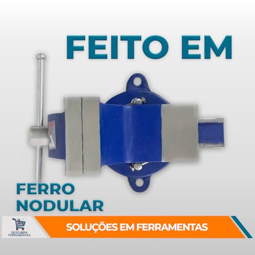 Morsa Torno de Bancada C/Bigorna Menegotti Original N.04 Ferro Fundido Com Base Giratória - Nº 04