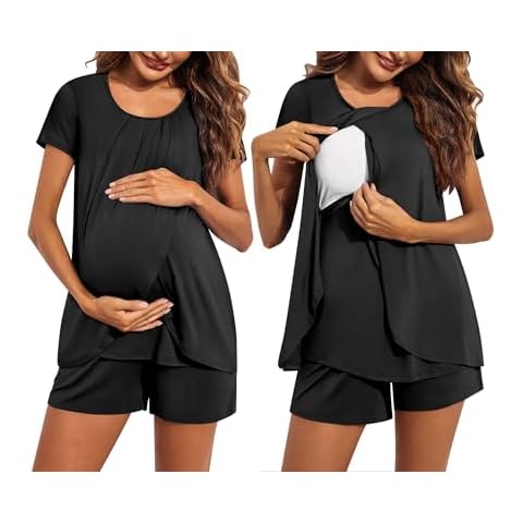 Ekouaer Maternity Nursing Pajama Set Cover