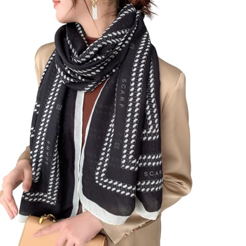 Image of Viscose Scarf for Women | Lightweight & Long | Stole for Women - Stylish Design | Neck Scarf, Hair Scarf, & Head Scarf for Women & Girls | All Season Accessory