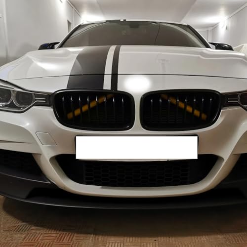Image of Car Grill Inserts Trims for BMW 5 6 7 X1 X2 Series F07 F10 F11 F06 F12 F13 F01 F02 F03 F04 F48 F39 Grill Stripes Grille Inserts Stripes Wrap(Yellow)
