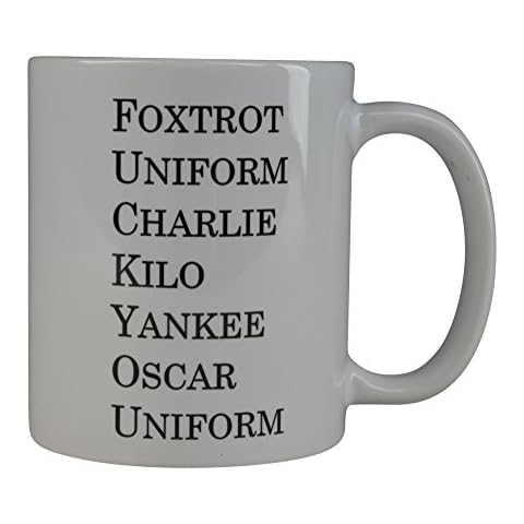 Rogue River Funny Coffee Mug Military Alphabet Novelty Cup Great Gift Idea For Office Party Employee Boss Coworkers (Foxtrot) Cover