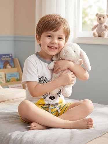 Image of Little Boys Short Set Pajamas for Boys 100% Cotton Toddle Firetruck Dinosaur Sleepwear Summer Clothes Size 2-7T