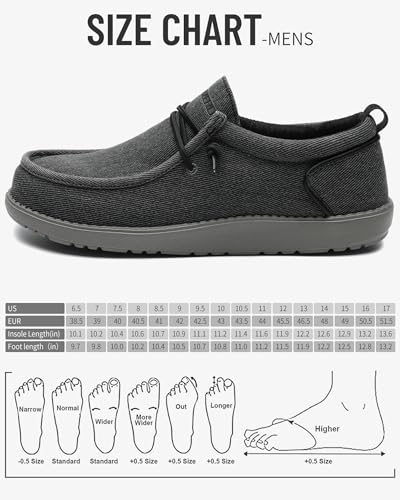 Image of Mens Wide Shoes Casual Slip On Shoes for Men - Men Loafers Wide Comfortable Boat Shoes with Arch Support