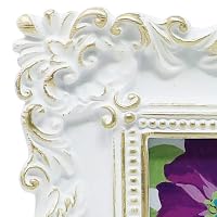 Laura Ashley Bilderrahmen Oval Aus Kunstharz - Mit Staffelei & Haken, Blumendesign (10x15 Cm, Blush)