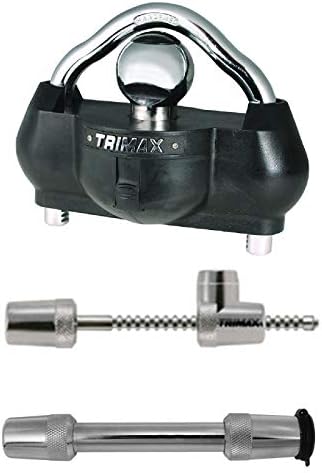 Trimax UMAX100 Universal Solid Hardened Steel Trailer Lock with C...
