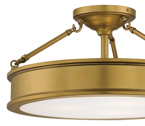 Minka Lavery 4177-249 Harbour Point Semi-Flush, 3-Light, 300 Total Watts, 19-in H x 9.75-in W, Liberty Gold by Minka Lavery - Image 2