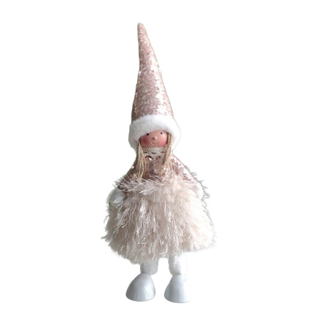 Lot de 3 figurines de fée pailletées roses avec de finitions artisanales