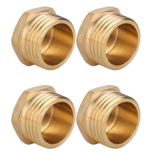 Lot de 6 bouchons de tuyau G1/2 (diamètre 20,3 mm) avec filetage extérieur, en laiton avec six pans, bouchons d'extrémité en raccord fileté