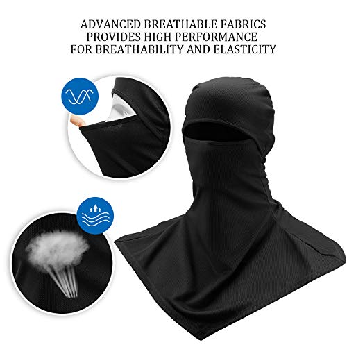 SATINIOR 3 Piece Balaclava Face Cover Neck Cover Summer Sun Protection Balaclava for Men Women Outdoor Sports UV Protector(Black, Gray, Blue)