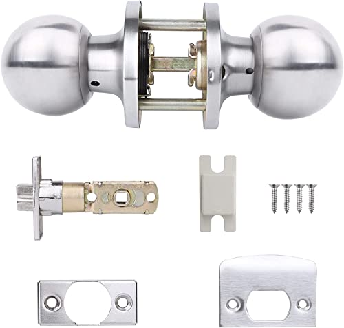 Biglufu 5 Pack Passage Door Knob, Keyless Round Knob Set For Hallway Or Closet, Interior Door Knobs, Satin Nickel Finish… #TOP7