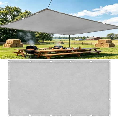 Toldo vela rectangular gris claro 1x2.8m de poliéster impermeable para terraza 2