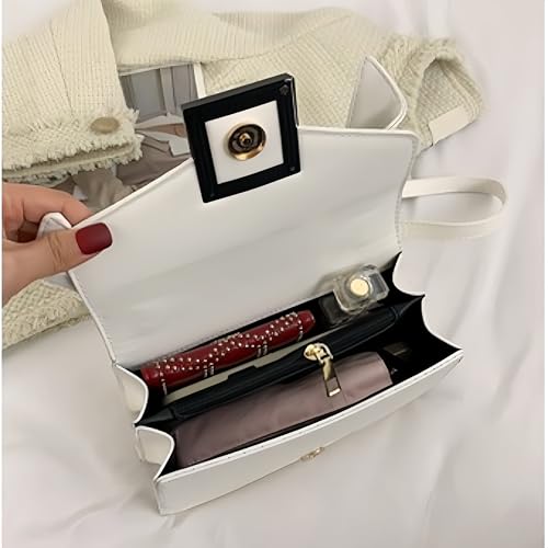 Image of Women Vegan Leather Evening Handbag Crocodile Pattern Handle Clutch Purse Cross Body Envelope Bag