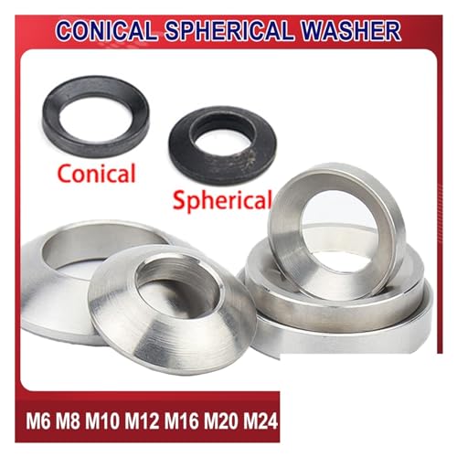 Rondelle sphérique conique M16 concave inox pour stabiliser les assemblages