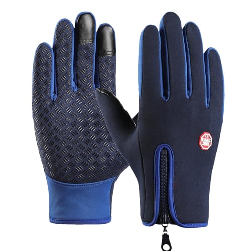 Waterproof Winter Gloves - (1 Pair) Anti Slip Snowboarding Gloves | Polyester and Silicone Heated Warm Gloves | Windproof Touch Screen Gloves | Ski Gloves | Winter Cycling Gear for Running, Driving