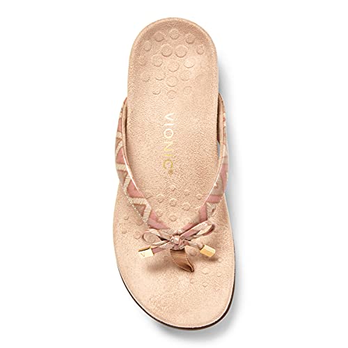 Image of Vionic Women's Rest Bella Toe Post Sandal- Supportive Ladies Orthotic Sandals that include Three Zone Comfort with Arch Support- Flip Flop for Ladies, Medium and Wide Width Size 5-12