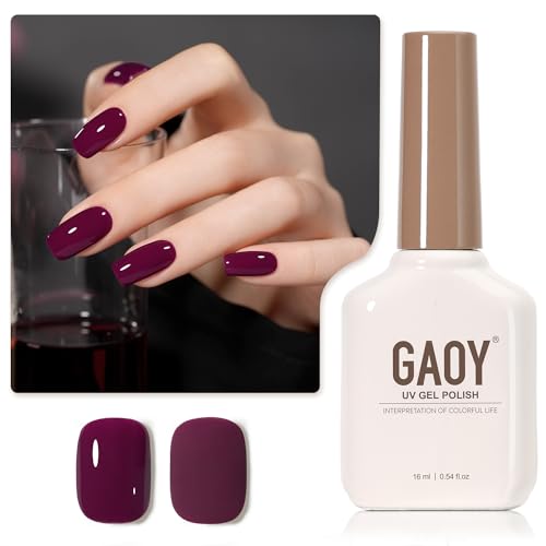 GAOY Jelly Purple Gel Nail Polish 16ml Soak Off Gel Polish UV Light Cure for Nail Art DIY Manicure at Home 2018 Purple Berry