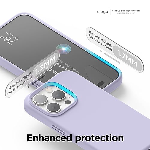 Image of elago Compatible with iPhone 15 Pro Case, Liquid Silicone Case, Full Body Protective Cover, Shockproof, Slim Phone Case, Anti-Scratch Soft Microfiber Lining, 6.1 inch (Purple)