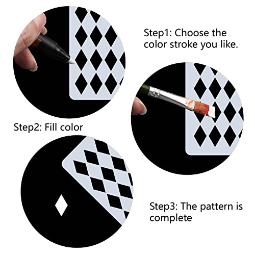 GORGECRAFT Rhombus Stencil Geometric Templates 30x30cm Large Washable Reusable Plastic Square Stencil Sign for Painting on Wood Wall Scrapbook Card Floor Drawing DIY Furniture Decor Crafts - Image 4