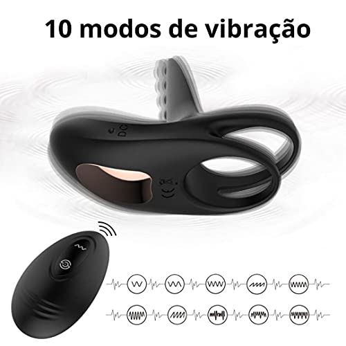 Vibradores 10 Modos Recarregável Galo Estimulador Clitóris e Ponto g Anel Controle Remoto Zatla Shop