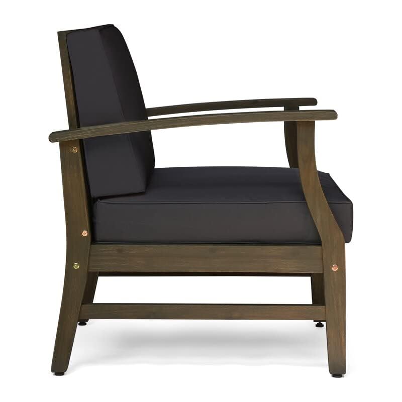Image of Krishna Wood Decor Wooden Armchair Set of 2 Solid Sheesham Wood || Patio,Outdoor,Garden Chair, Balcony Indoor Chair || Blue Cushions, Bedroom Furniture || Walnut Finish