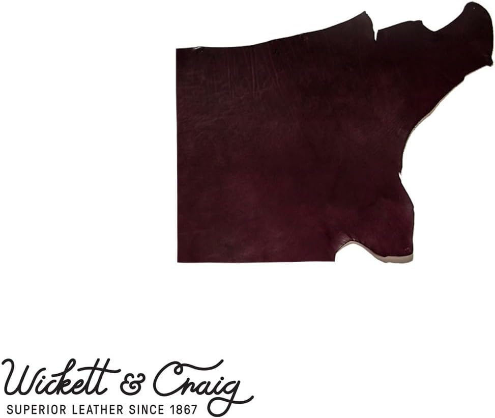 Wickett & Craig English Bridle Leather, Shoulder, Eggplant