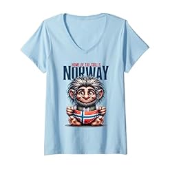 Buy Your V-Neck T-Shirt: Embrace Nordic Charm with a Cute Scandinavian Troll Design – Norway Scandinavian Culture Vacation Souvenir